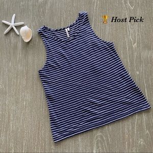 Banana Republic Blue/White Striped Top